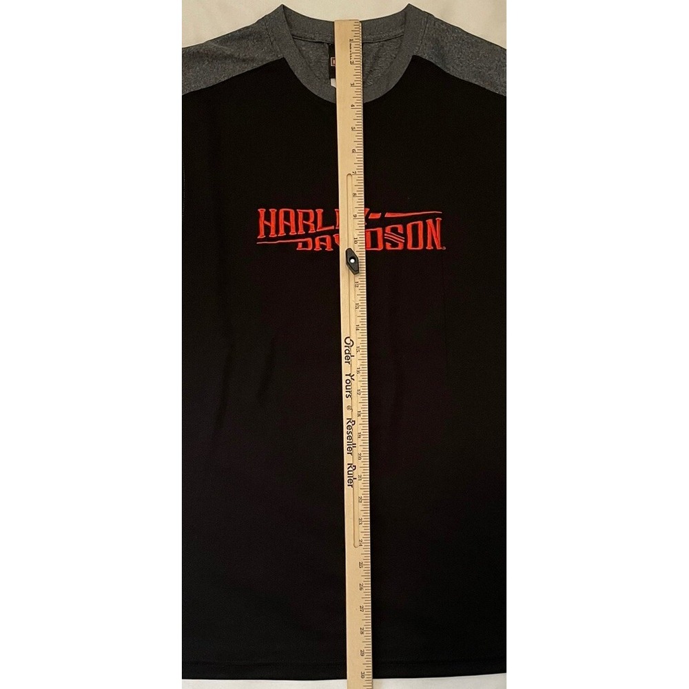 Harley Davidson Black‎ Orange Embroidered Size XL Tank Top Hall's Springfield IL - Picture 5 of 8